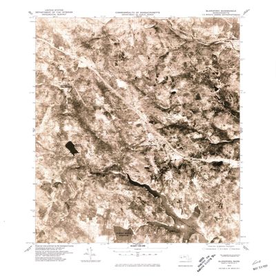 YellowMaps Blandford MA topo map, 1:25000 Scale, 7.5 X 7.5 Minute, Historical, 1975, Updated 1981, 26.8 x 22 in - Tyvek