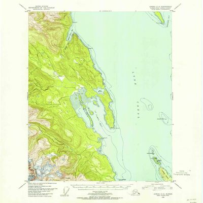 YellowMaps Juneau C 4 AK topo map, 1:63360 Scale, 15 X 15 Minute, Historical, 1948, Updated 1956, 20.7 x 17 in - Tyvek