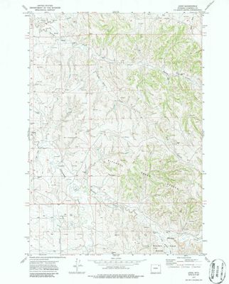 YellowMaps Adon WY topo map, 1:24000 Scale, 7.5 X 7.5 Minute, Historical, 1972, Updated 1987, 26.9 x 21.7 in - Polypropylene