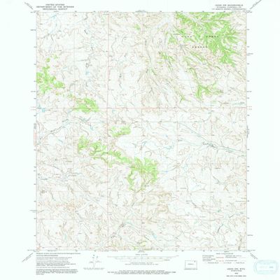 YellowMaps Adon NW WY topo map, 1:24000 Scale, 7.5 X 7.5 Minute, Historical, 1972, Updated 1992, 26.8 x 21.7 in - Polypropylene