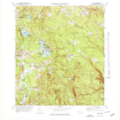 YellowMaps Peru MA topo map, 1:25000 Scale, 7.5 X 7.5 Minute, Historical, 1973, Updated 1978, 26.4 x 22 in - Tyvek