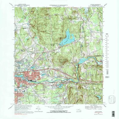 Ludlow MA topo map, 1:25000 Scale, 7.5 X 7.5 Minute, Historical, 1969, Updated 1983, 26.9 x 22 in - Polypropylene