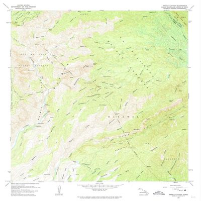 YellowMaps Waimea Canyon HI topo map, 1:24000 Scale, 7.5 X 7.5 Minute, Historical, 1965, Updated 1974, 26.8 x 24 in - Polypropylene