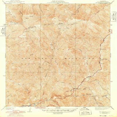 YellowMaps Mt Gleason CA topo map, 1:24000 Scale, 7.5 X 7.5 Minute, Historical, 1942, Updated 1948, 20.7 x 16.9 in - Tyvek
