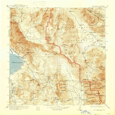 YellowMaps Ballarat CA topo map, 1:250000 Scale, 1 X 1 Degree, Historical, 1913, Updated 1947, 20.7 x 17 in - Polypropylene