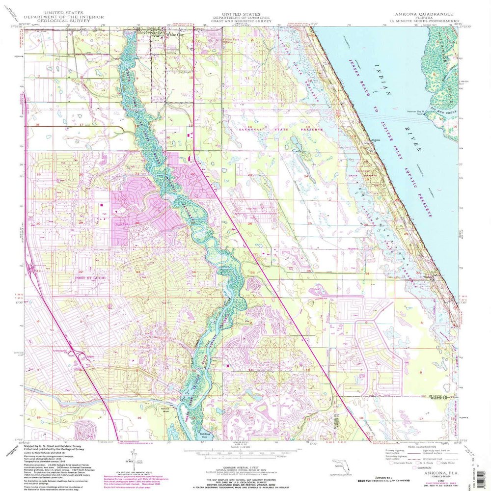 YellowMaps Ankona FL topo map, 1:24000 Scale, 7.5 X 7.5 Minute, Historical, 1948, Updated 1983, 26.9 x 23 in - Polypropylene