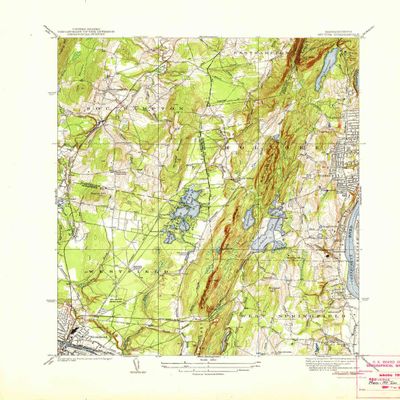 YellowMaps Mt Tom MA topo map, 1:31680 Scale, 7.5 X 7.5 Minute, Historical, 1938, 21.7 x 17 in - Tyvek
