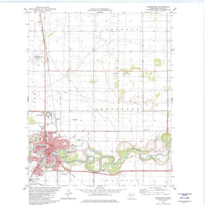 YellowMaps Crookston MN topo map, 1:24000 Scale, 7.5 X 7.5 Minute, Historical, 1982, Updated 1982, 27.23 x 21.53 in - Polypropylene