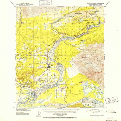 YellowMaps Anchorage C 6 AK topo map, 1:63360 Scale, 15 X 15 Minute, Historical, 1951, Updated 1952, 20.8 x 17 in - Polypropylene