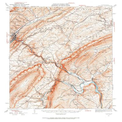 YellowMaps Tyrone PA topo map, 1:62500 Scale, 15 X 15 Minute, Historical, 1929, Updated 1973, 21 x 15.9 in - Tyvek