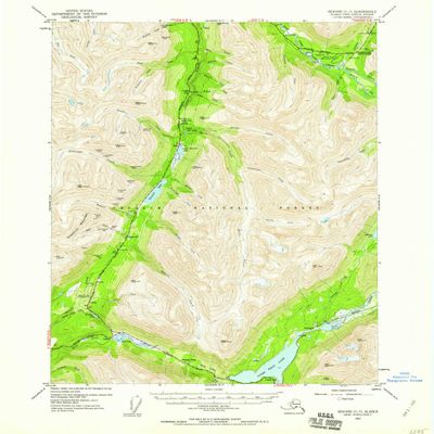 YellowMaps Seward C 7 AK topo map, 1:63360 Scale, 15 X 15 Minute, Historical, 1953, Updated 1959, 20.8 x 17 in - Polypropylene