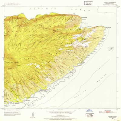 YellowMaps Halawa HI topo map, 1:24000 Scale, 7.5 X 7.5 Minute, Historical, 1952, Updated 1953, 26.9 x 22.9 in - Tyvek