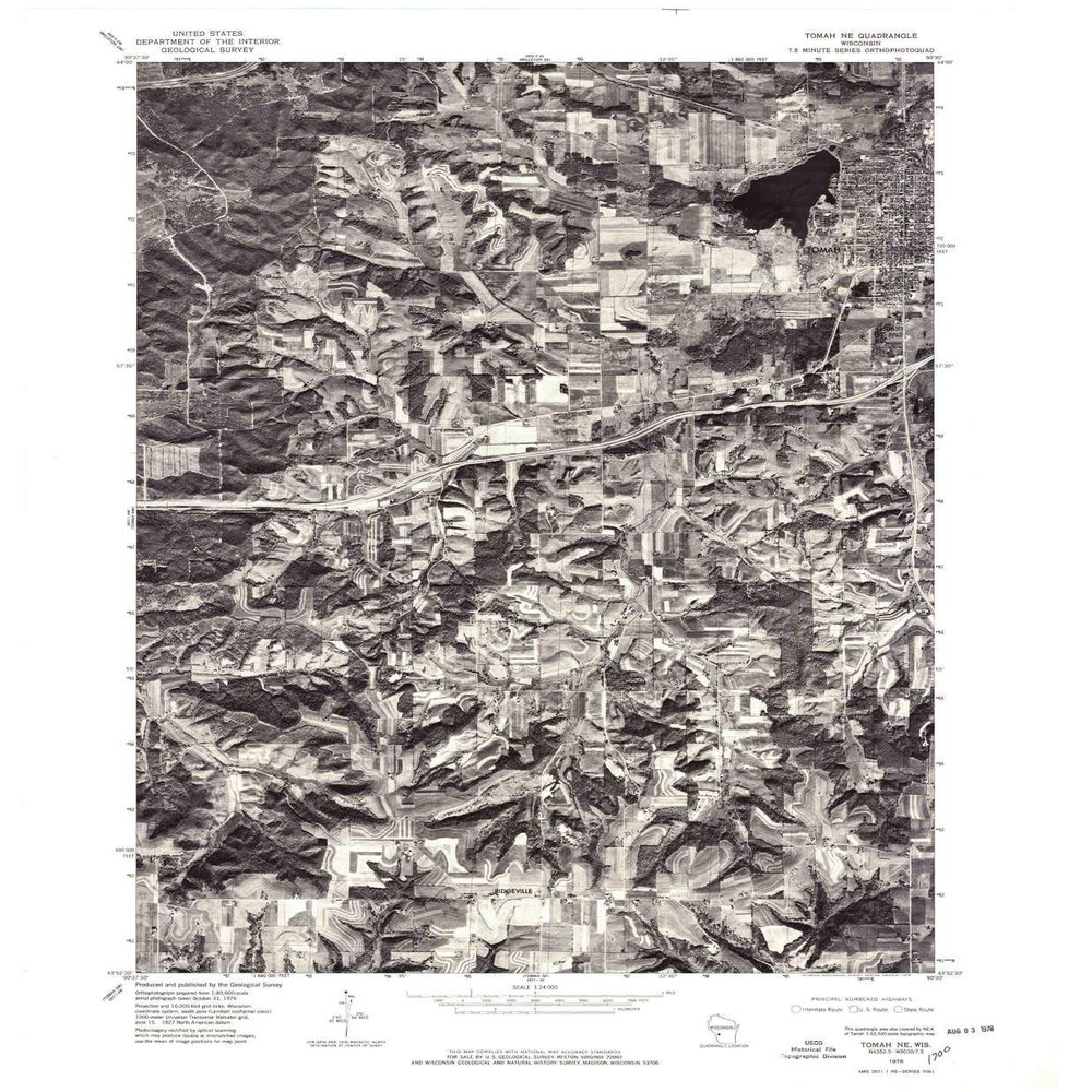 YellowMaps Tomah NE WI topo map, 1:24000 Scale, 7.5 X 7.5 Minute, Historical, 1976, Updated 1978, 27.32 x 22.54 in - Tyvek