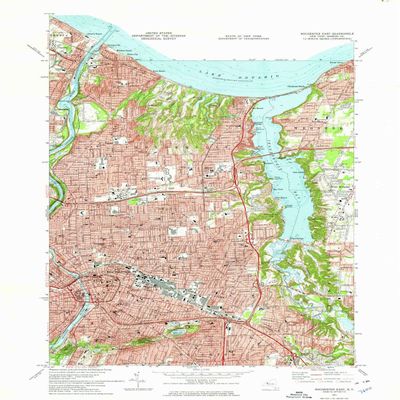 YellowMaps Rochester East NY topo map, 1:24000 Scale, 7.5 X 7.5 Minute, Historical, 1971, Updated 1974, 29.9 x 21.9 in - Polypropylene