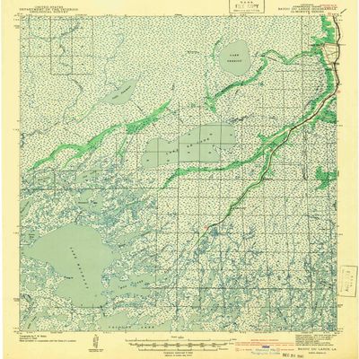 YellowMaps Bayou Du Large LA topo map, 1:62500 Scale, 15 X 15 Minute, Historical, 1941, 19.9 x 17.3 in - Tyvek