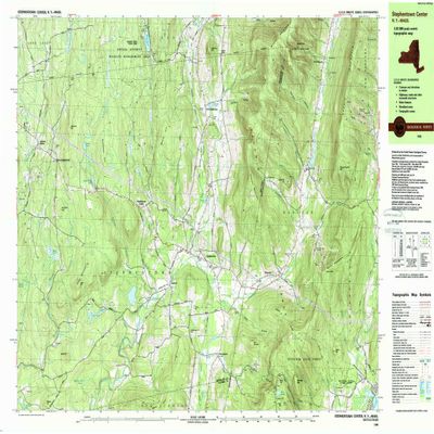 YellowMaps Stephentown Center MA topo map, 1:25000 Scale, 7.5 X 15 Minute, Historical, 1988, Updated 1988, 24.1 x 38.8 in - Polypropylene