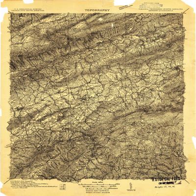 YellowMaps Abingdon VA topo map, 1:96000 Scale, 30 X 30 Minute, Historical, 1909, 27 x 20.9 in - Polypropylene