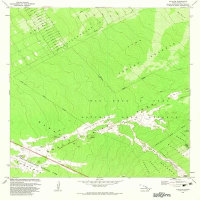 YellowMaps Kalalua HI topo map, 1:24000 Scale, 7.5 X 7.5 Minute, Historical, 1982, Updated 1983, 26.8 x 24 in - Tyvek