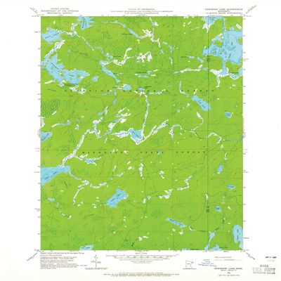 YellowMaps Kawishiwi Lake MN topo map, 1:24000 Scale, 7.5 X 7.5 Minute, Historical, 1960, Updated 1965, 27.4 x 21.38 in - Polypropylene