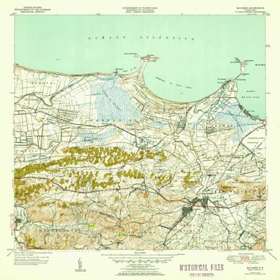 YellowMaps Bayamon PR topo map, 1:30000 Scale, 7.5 X 7.5 Minute, Historical, 1947, Updated 1952, 21.7 x 19.3 in - Polypropylene