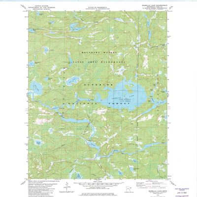 YellowMaps Isabella Lake MN topo map, 1:24000 Scale, 7.5 X 7.5 Minute, Historical, 1981, Updated 1982, 27.23 x 21.53 in - Tyvek