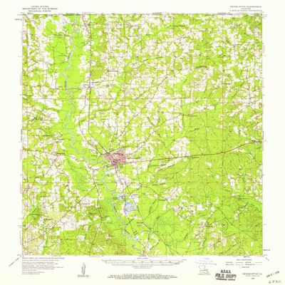 YellowMaps Franklinton LA topo map, 1:62500 Scale, 15 X 15 Minute, Historical, 1958, Updated 1959, 20.7 x 17.9 in - Tyvek