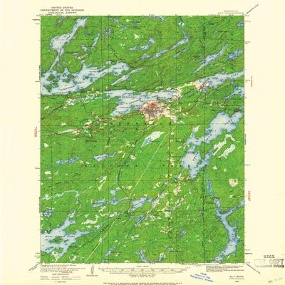YellowMaps Ely MN topo map, 1:62500 Scale, 15 X 15 Minute, Historical, 1933, Updated 1961, 27.23 x 21.53 in - Polypropylene