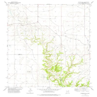 YellowMaps Aragon Hill NM topo map, 1:24000 Scale, 7.5 X 7.5 Minute, Historical, 1977, Updated 1978, 26.8 x 21.9 in - Tyvek