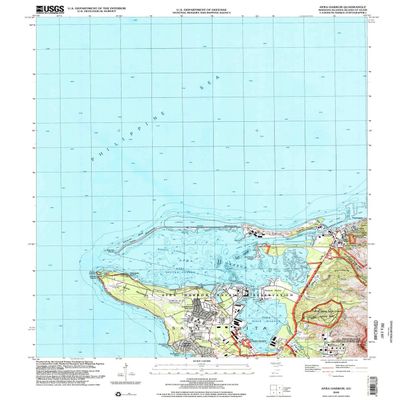 YellowMaps Apra Harbor GU topo map, 1:24000 Scale, 7.5 X 7.5 Minute, Historical, 2000, Updated 2002, 26.7 x 21.5 in - Polypropylene