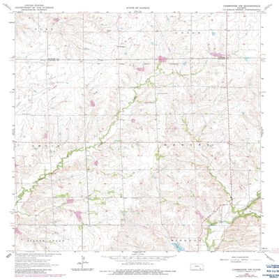 YellowMaps Cambridge NW KS topo map, 1:24000 Scale, 7.5 X 7.5 Minute, Historical, 1964, Updated 1983, 26.69 x 20.62 in - Tyvek