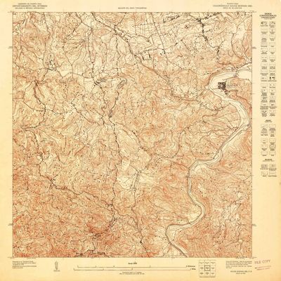 YellowMaps Aguas Buenas NE PR topo map, 1:10000 Scale, 3.75 X 3.75 Minute, Historical, 1947, 31.2 x 30.6 in - Polypropylene