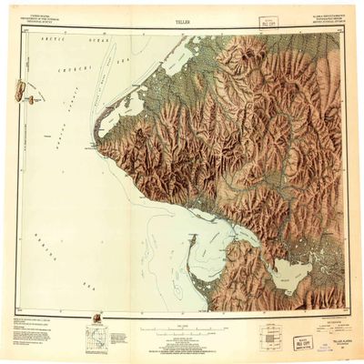Teller AK topo map, 1:250000 Scale, 1 X 4 Degree, Historical, 1951, Updated 1952, 23.1 x 33.2 in - Tyvek