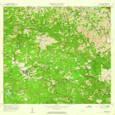 YellowMaps Adjuntas PR topo map, 1:20000 Scale, 7.5 X 7.5 Minute, Historical, 1960, Updated 1962, 32.2 x 27.9 in - Tyvek