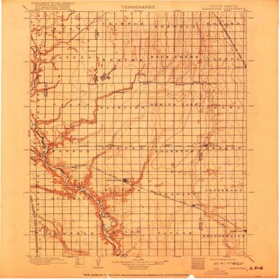YellowMaps Alexandria SD topo map, 1:125000 Scale, 30 X 30 Minute, Historical, 1899, Updated 1917, 20 x 16.5 in - Polypropylene
