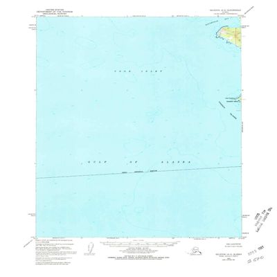 Seldovia A 6 AK topo map, 1:63360 Scale, 15 X 15 Minute, Historical, 1951, Updated 1981, 21.7 x 18 in - Tyvek
