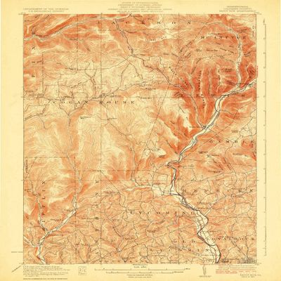 YellowMaps Trout Run PA topo map, 1:62500 Scale, 15 X 15 Minute, Historical, 1923, 19.7 x 15.9 in - Tyvek