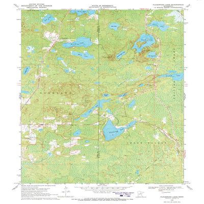 YellowMaps Floodwood Lake MN topo map, 1:24000 Scale, 7.5 X 7.5 Minute, Historical, 1969, Updated 1972, 27.23 x 21.53 in - Polypropylene