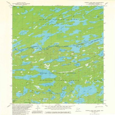 YellowMaps Ensign Lake East MN topo map, 1:24000 Scale, 7.5 X 7.5 Minute, Historical, 1981, Updated 1981, 27.23 x 21.53 in - Tyvek