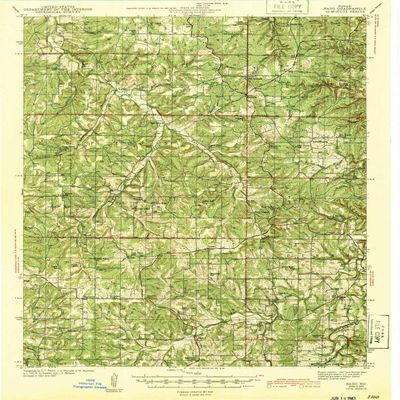YellowMaps Bado MO topo map, 1:62500 Scale, 15 X 15 Minute, Historical, 1943, 20 x 16.2 in - Polypropylene