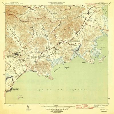 YellowMaps Naguabo PR topo map, 1:30000 Scale, 7.5 X 7.5 Minute, Historical, 1946, 21 x 19.3 in - Polypropylene
