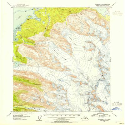 Seldovia C 3 AK topo map, 1:63360 Scale, 15 X 15 Minute, Historical, 1953, Updated 1954, 20.8 x 17 in - Polypropylene