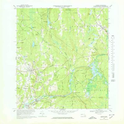 YellowMaps Barre MA topo map, 1:25000 Scale, 7.5 X 7.5 Minute, Historical, 1969, Updated 1978, 27 x 22 in - Tyvek