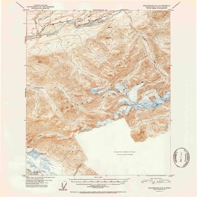 YellowMaps Anchorage C 5 AK topo map, 1:63360 Scale, 15 X 15 Minute, Historical, 1952, 20.71 x 16.9 in - Tyvek