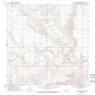 YellowMaps West of Russell Springs KS topo map, 1:24000 Scale, 7.5 X 7.5 Minute, Historical, 1969, Updated 1993, 27.01 x 21.04 in - Polypropylene