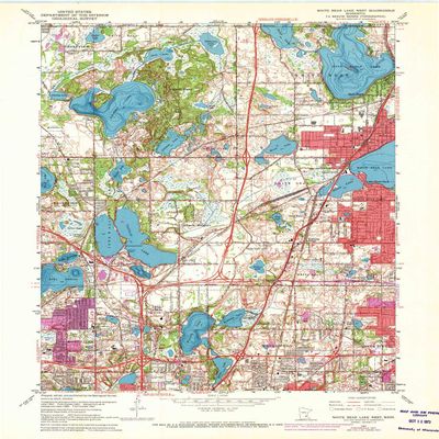 YellowMaps White Bear Lake West MN topo map, 1:24000 Scale, 7.5 X 7.5 Minute, Historical, 1967, Updated 1973, 27.23 x 21.53 in - Tyvek