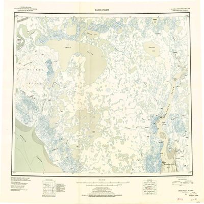 YellowMaps Baird Inlet AK topo map, 1:250000 Scale, 1 X 3 Degree, Historical, 1951, Updated 1953, 23.1 x 30.7 in - Polypropylene