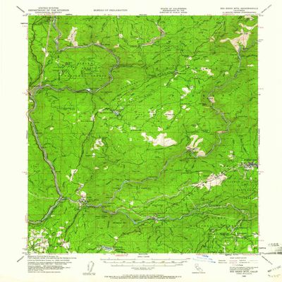 YellowMaps Big Bend MTN CA topo map, 1:62500 Scale, 15 X 15 Minute, Historical, 1948, Updated 1961, 20.76 x 16.58 in - Polypropylene