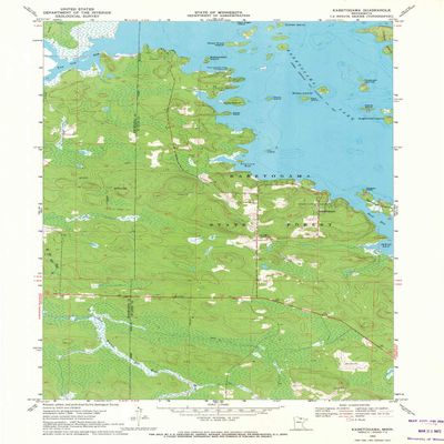 YellowMaps Kabetogama MN topo map, 1:24000 Scale, 7.5 X 7.5 Minute, Historical, 1969, Updated 1971, 27.23 x 21.53 in - Tyvek