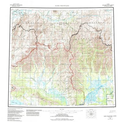 YellowMaps Baird Mountains AK topo map, 1:250000 Scale, 1 X 3 Degree, Historical, 1956, Updated 1988, 22.6 x 24.4 in - Polypropylene