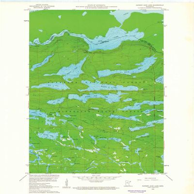 YellowMaps Hungry Jack Lake MN topo map, 1:24000 Scale, 7.5 X 7.5 Minute, Historical, 1959, Updated 1962, 27.23 x 21.53 in - Polypropylene